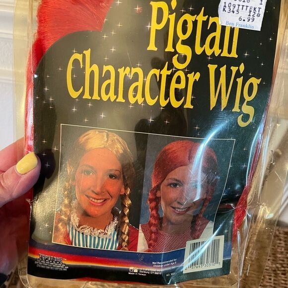 Vintage Pigtail Character Wig Red - Picture 1 of 6